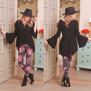 🎀 Black Cross Front High-Low Tunic 🎀